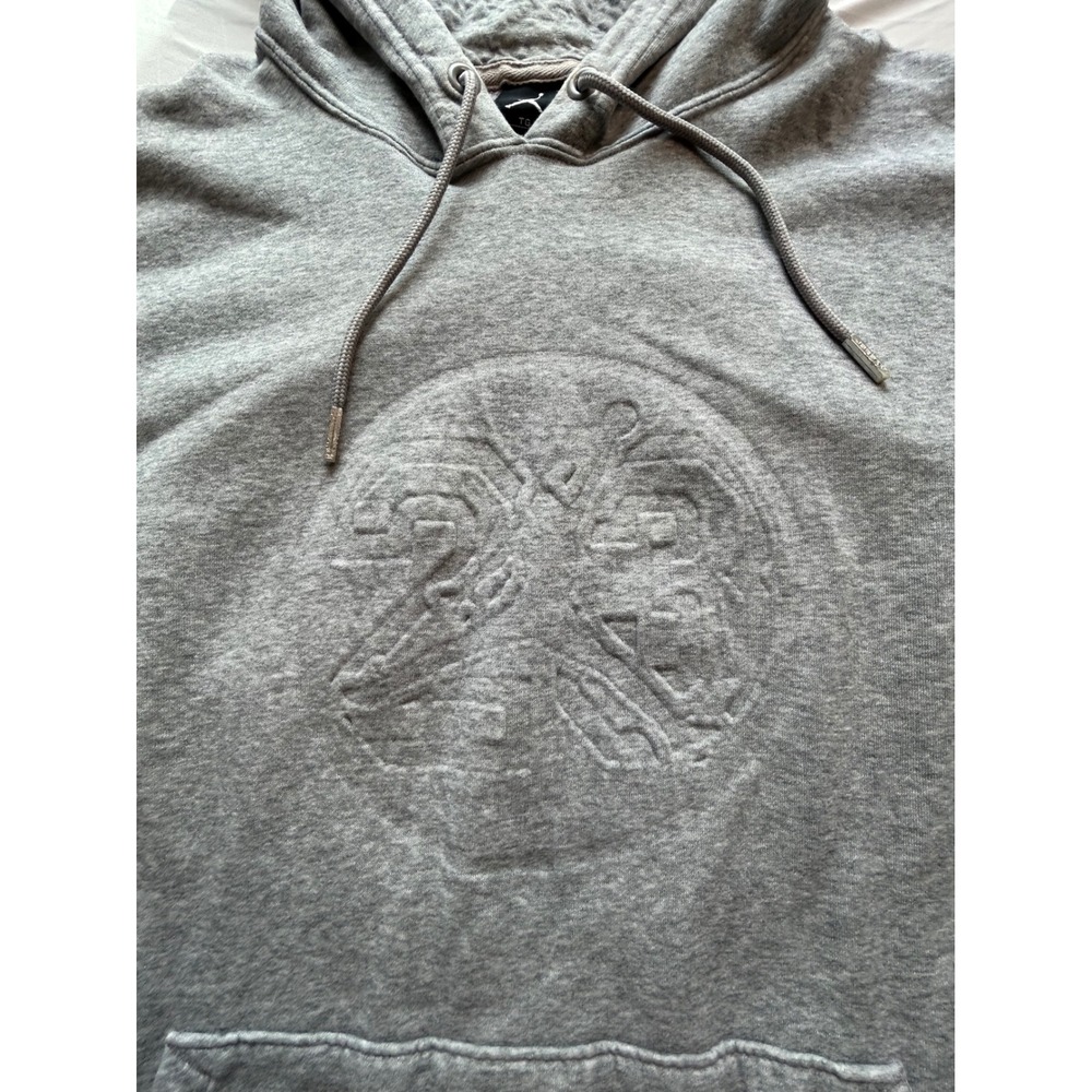 Jordan Mens XL Gray Quilted Sleeve Embossed 23 Logo Pullover Hoodie Jumpman - Picture 3 of 7